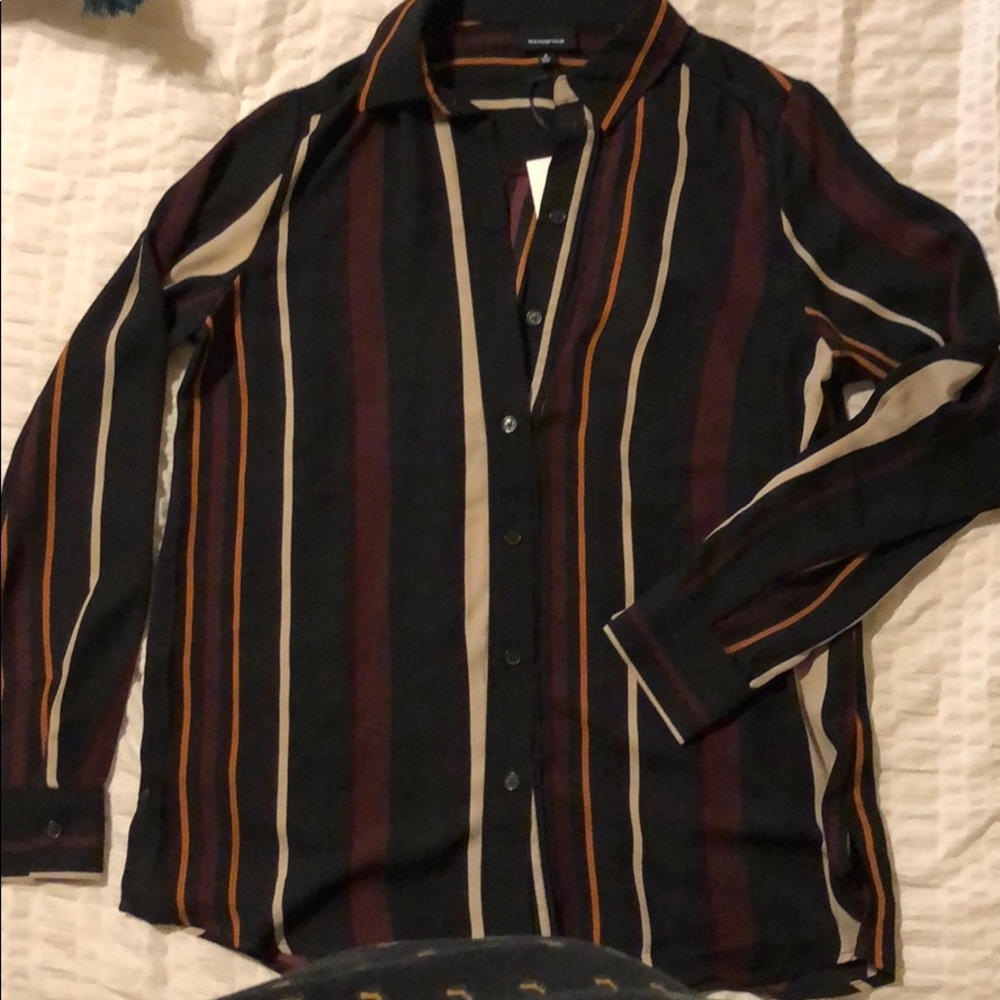 Who What Wear Striped Blouse- NWT!